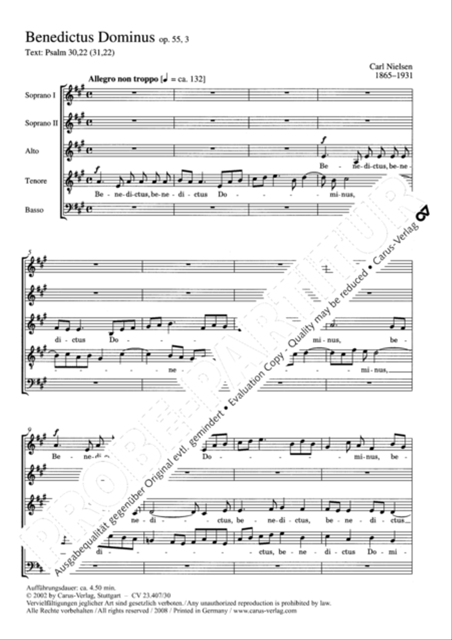 Benedictus Dominus Benedictus Dominus SSATB scores gallery preview page 4
