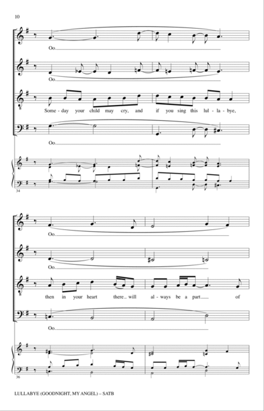 Lullabye (Goodnight, My Angel) (arr. Philip Lawson) 4-Part scores gallery preview page 9