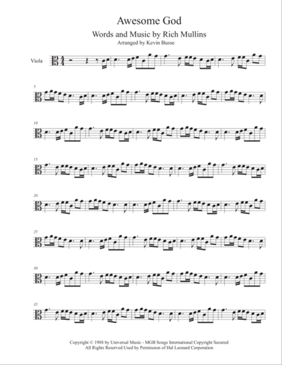 Awesome God Awesome God Viola Solo scores gallery preview page 1
