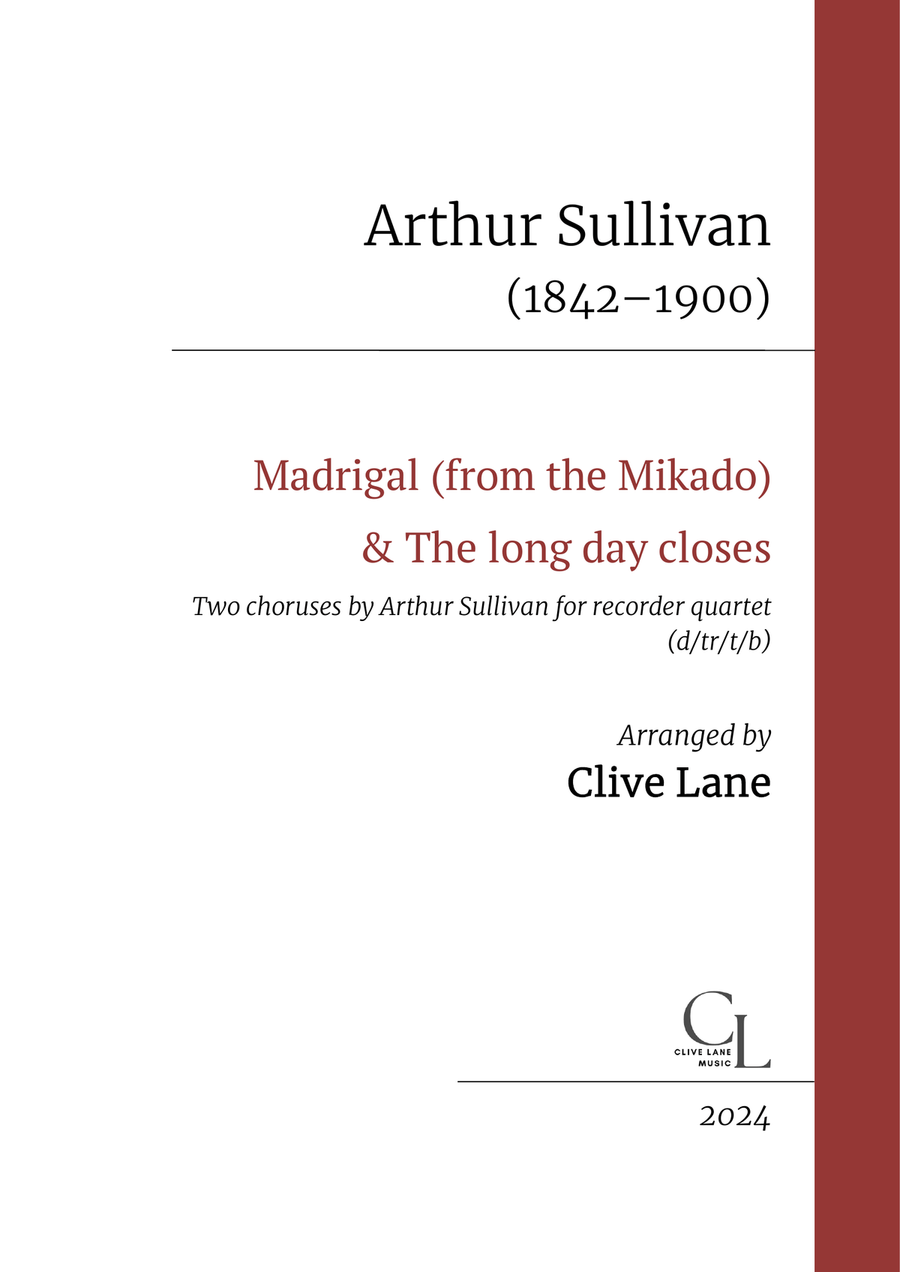 Book cover for Madrigal (from The Mikado) for clarinet quartet