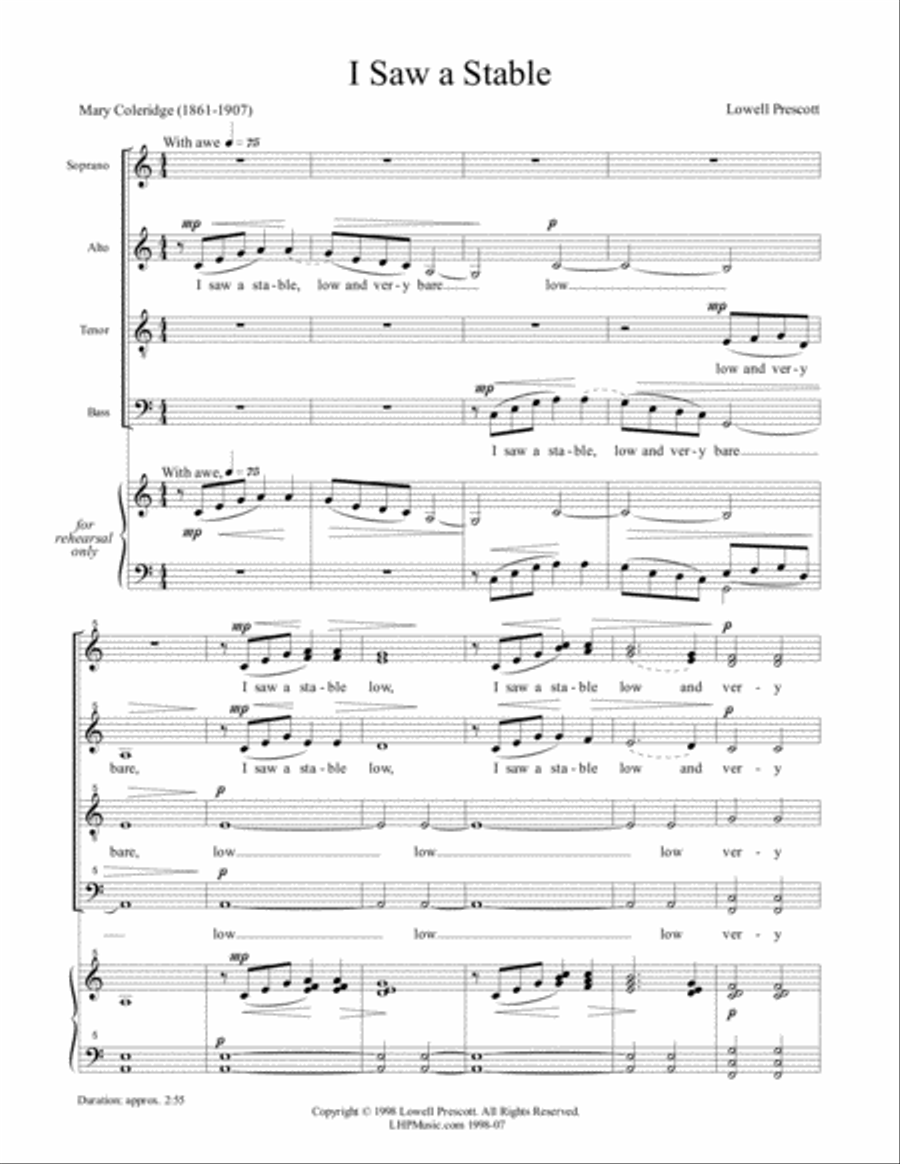 I Saw a Stable Divisi scores gallery preview page 2