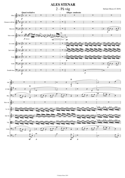 ALES STENAR, suite for violin and chamber orchestra - Score Only image number null