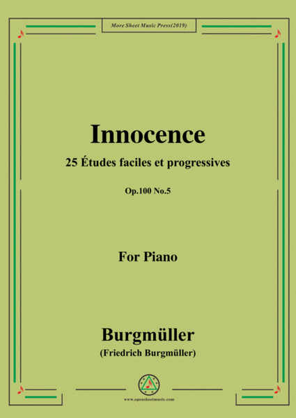 Burgmüller-25 Études faciles et progressives, Op.100 No.5,Innocence image number null