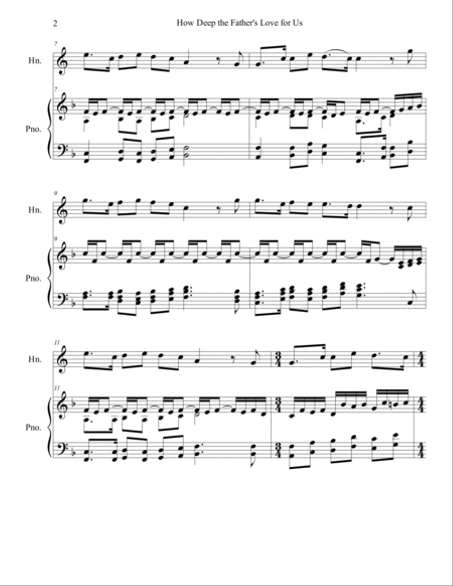 How Deep The Father's Love For Us Horn scores gallery preview page 2