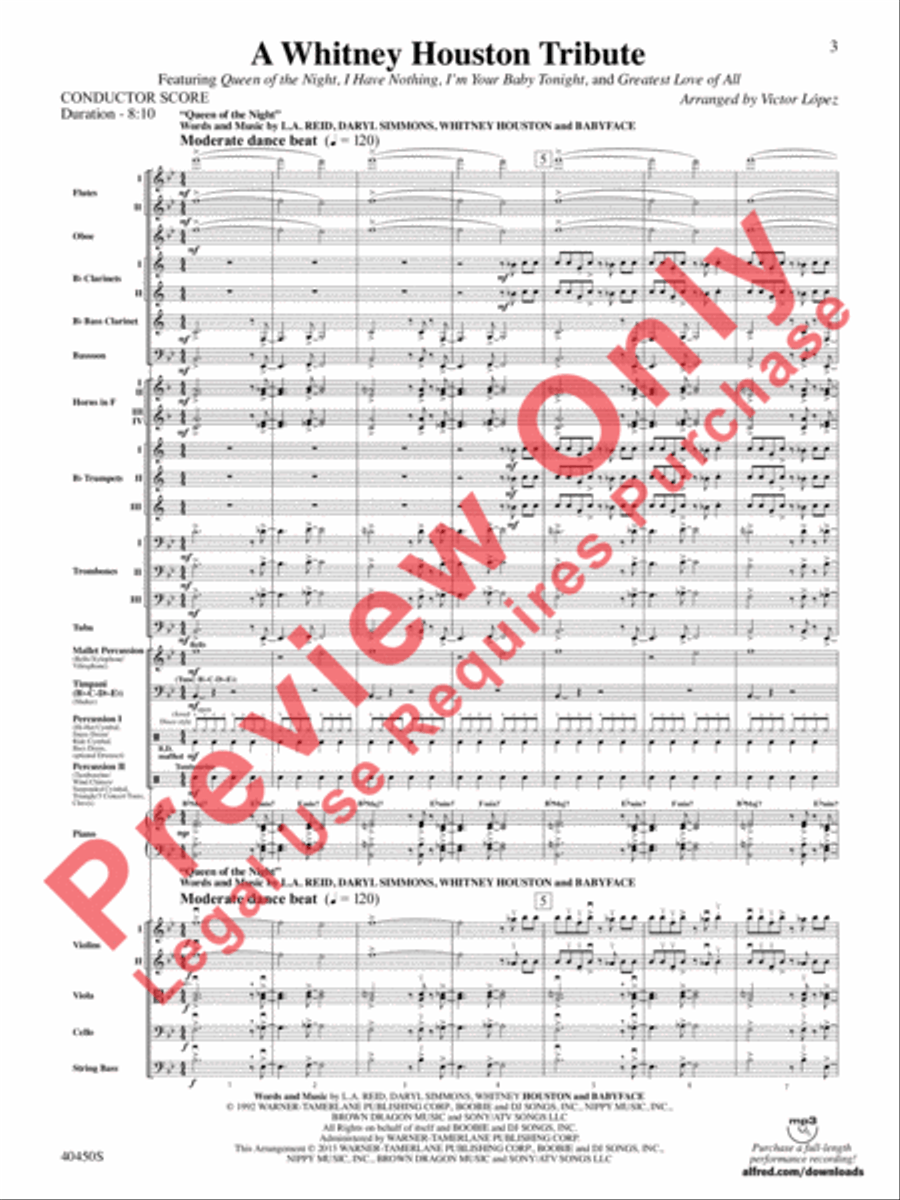 A Whitney Houston Tribute Full Orchestra scores gallery preview page 4