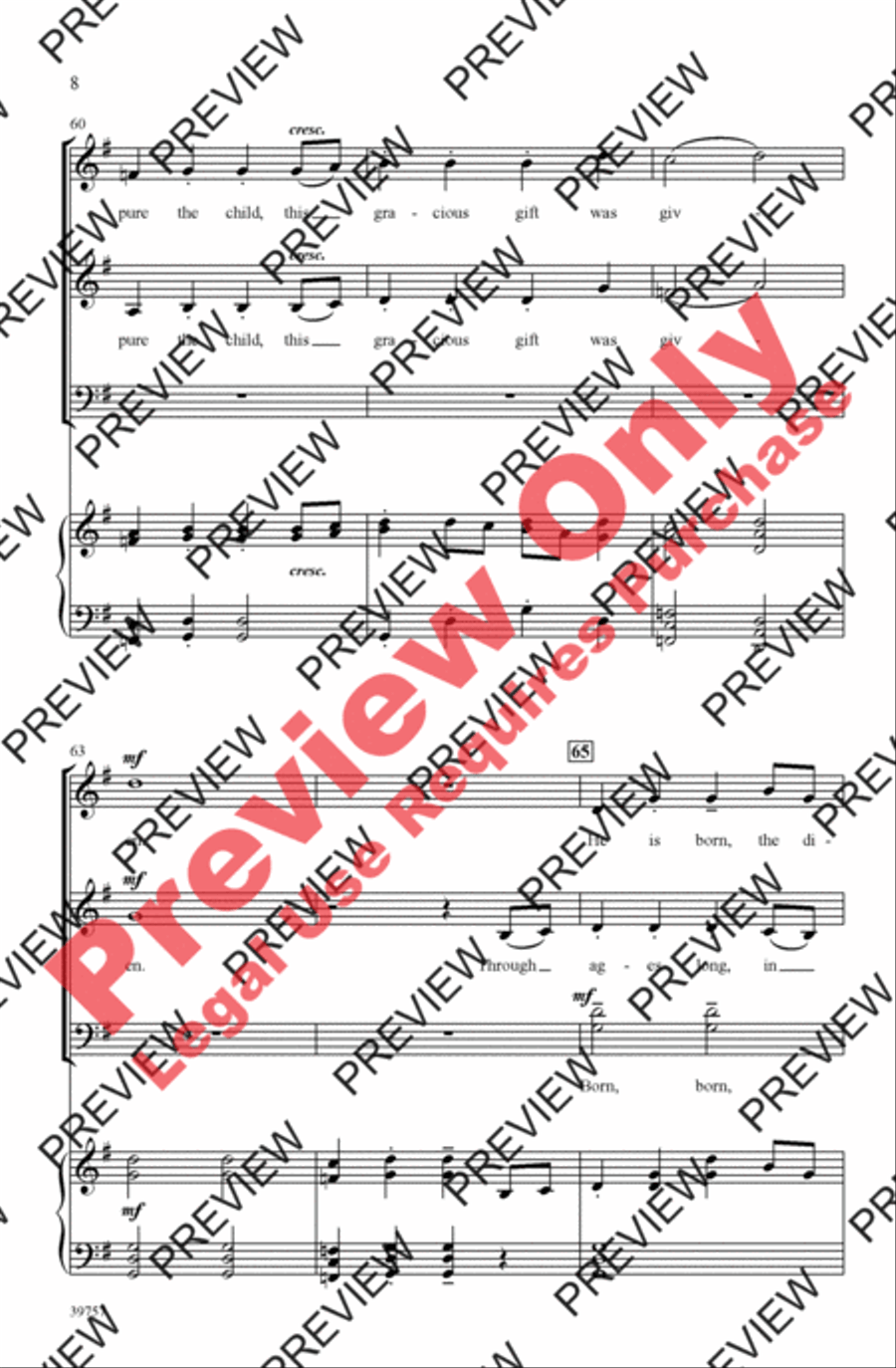 He Is Born 4-Part scores gallery preview page 8