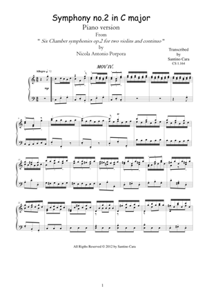 Porpora NA - Symphony no.2 in C - IV. Allegro-Piano version