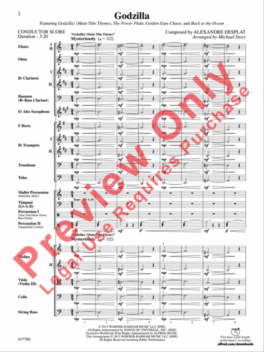 Godzilla Full Orchestra scores gallery preview page 3