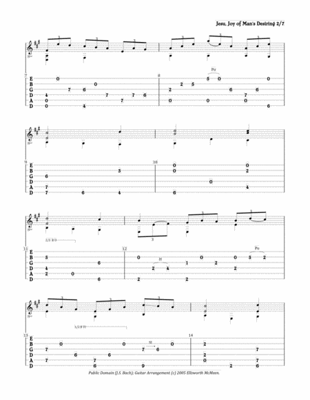 Jesu, Joy of Man's Desiring (For Fingerstyle Guitar Tuned Drop D) image number null