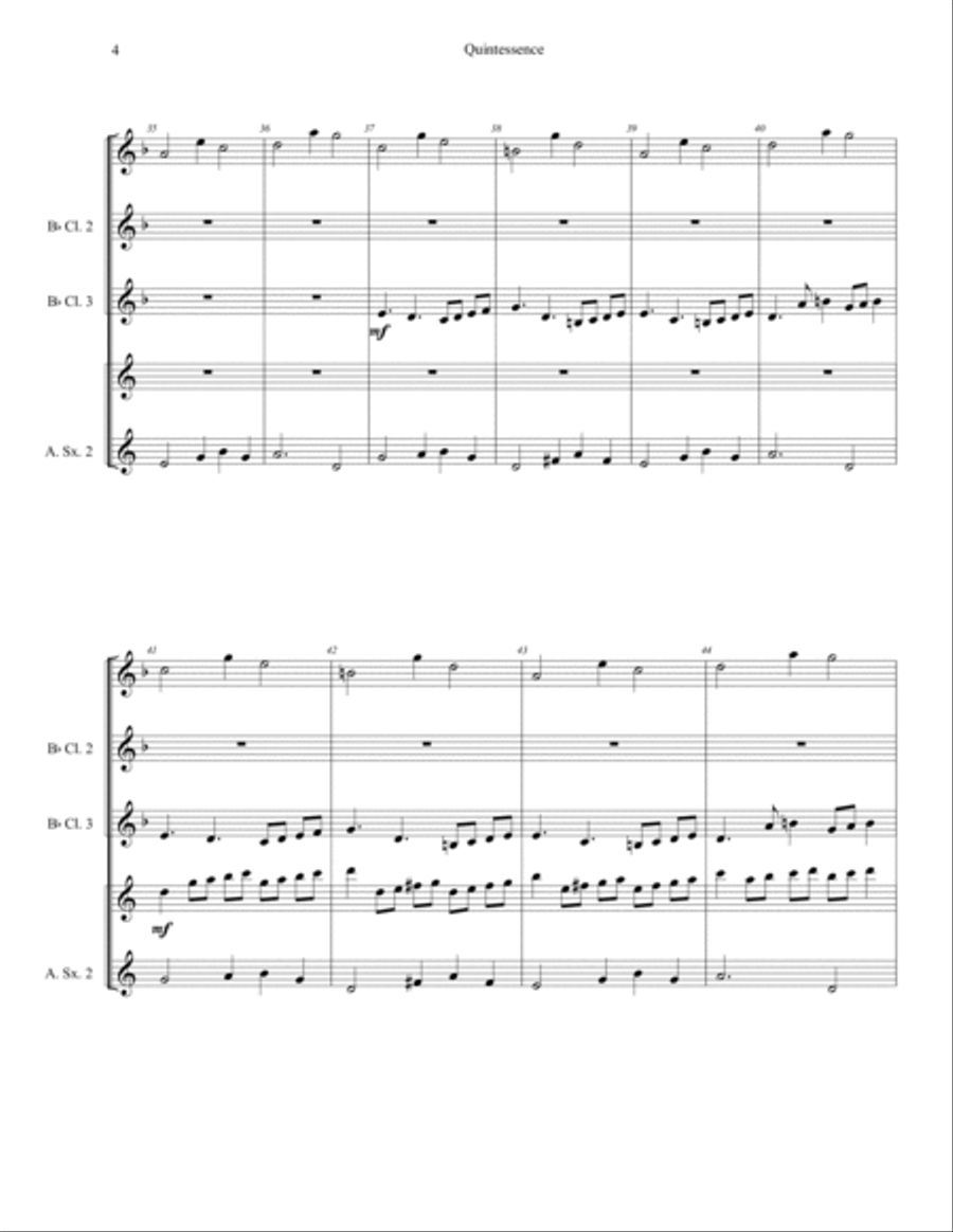 Quintessence (Woodwind Ensemble - Grade 3) Woodwind Quintet scores gallery preview page 4