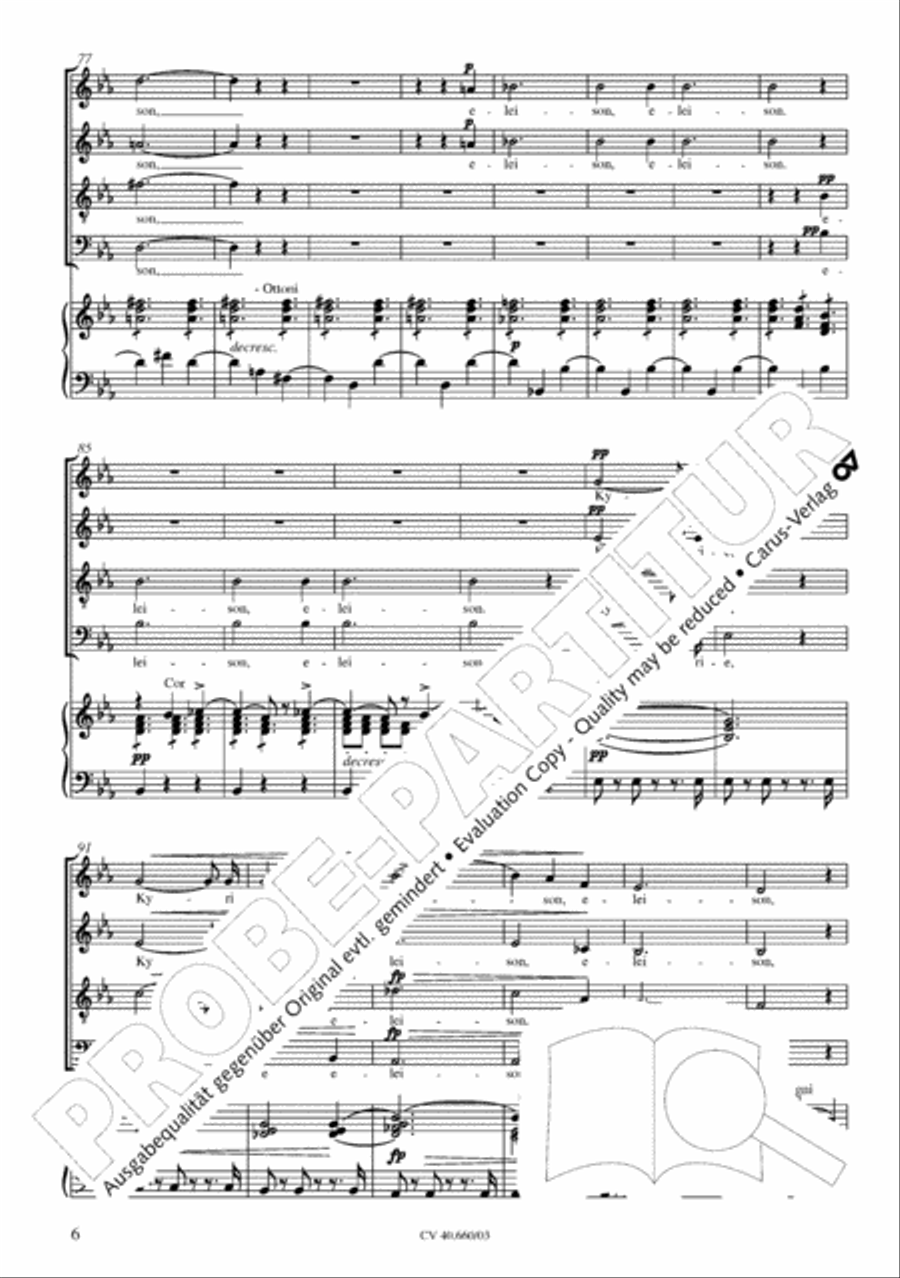 Mass in E flat major (Messe in Es) SATTB scores gallery preview page 7