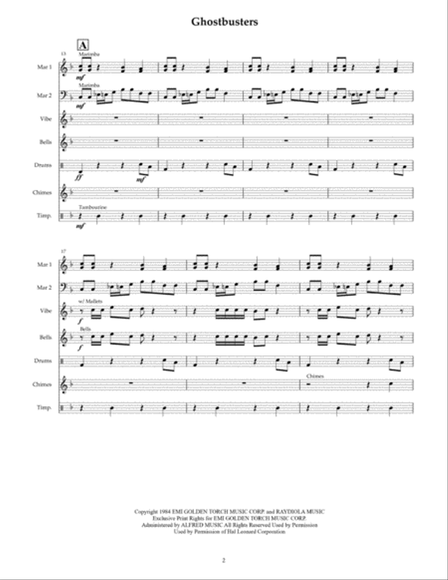 Ghostbusters Ghostbusters Percussion Ensemble scores gallery preview page 4