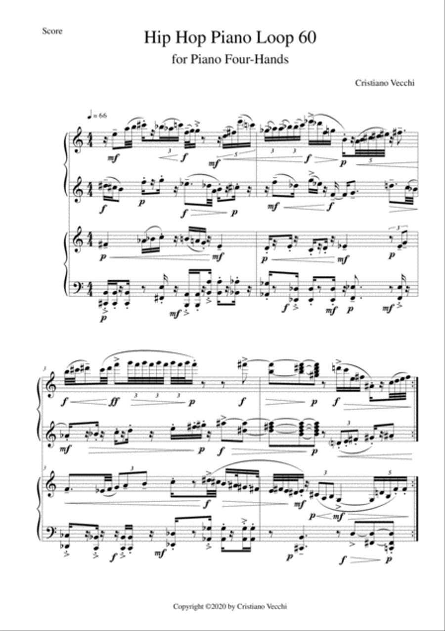 Hip Hop Piano Loop 60 Piano Method scores gallery preview page 1