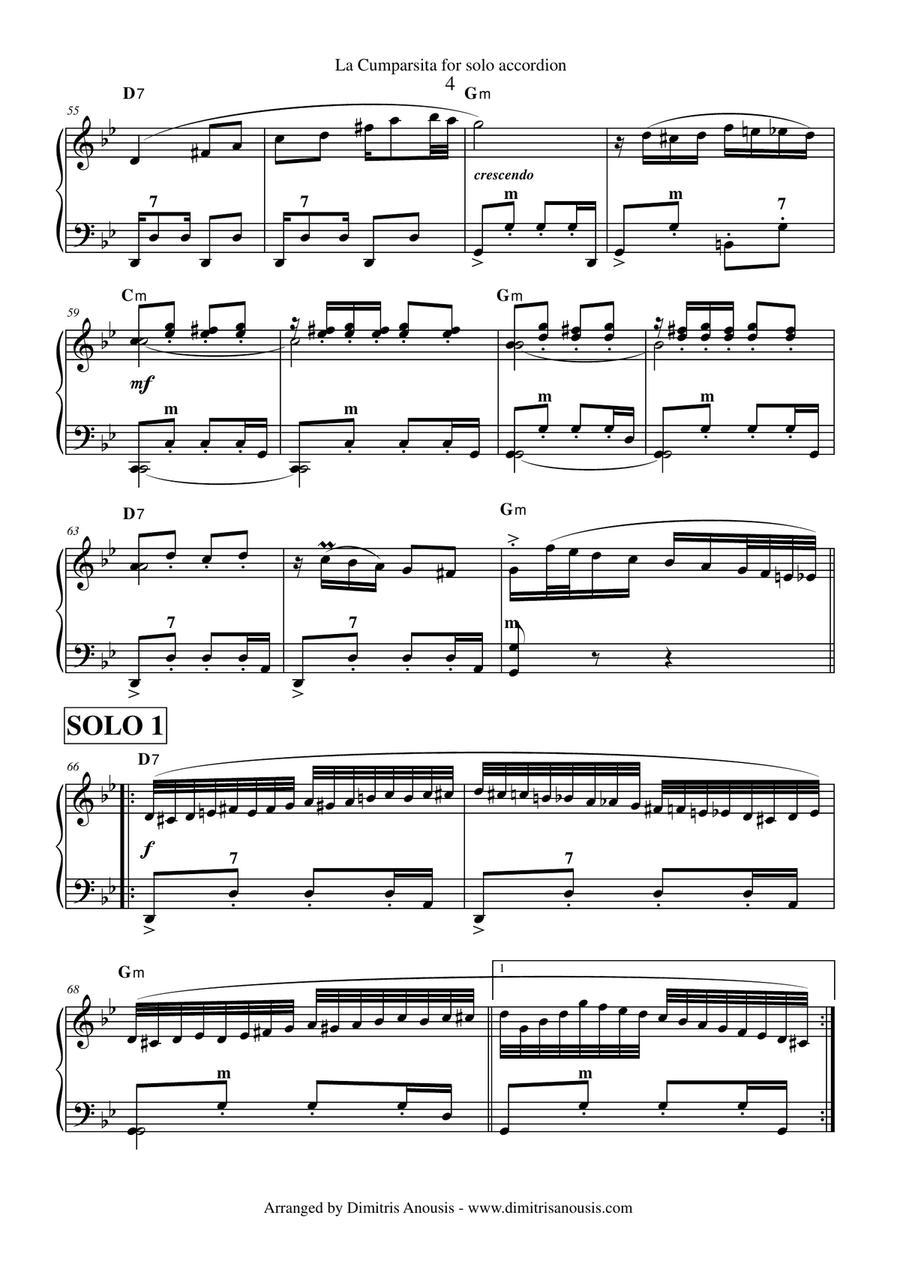 La cumparsita accordion online sheet music
