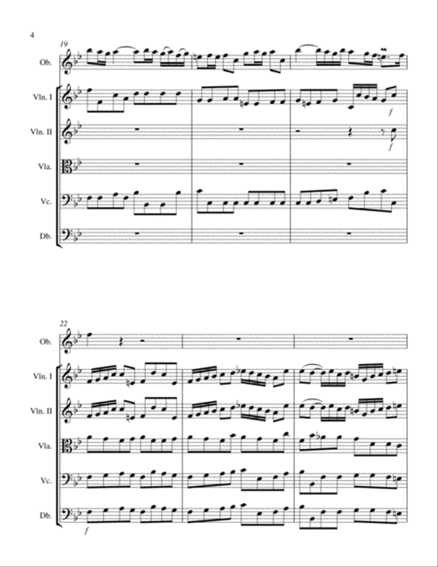 Concerto for Oboe in Bb Major, Op. 7 No. 3 and String Orchestra Chamber Orchestra scores gallery preview page 5