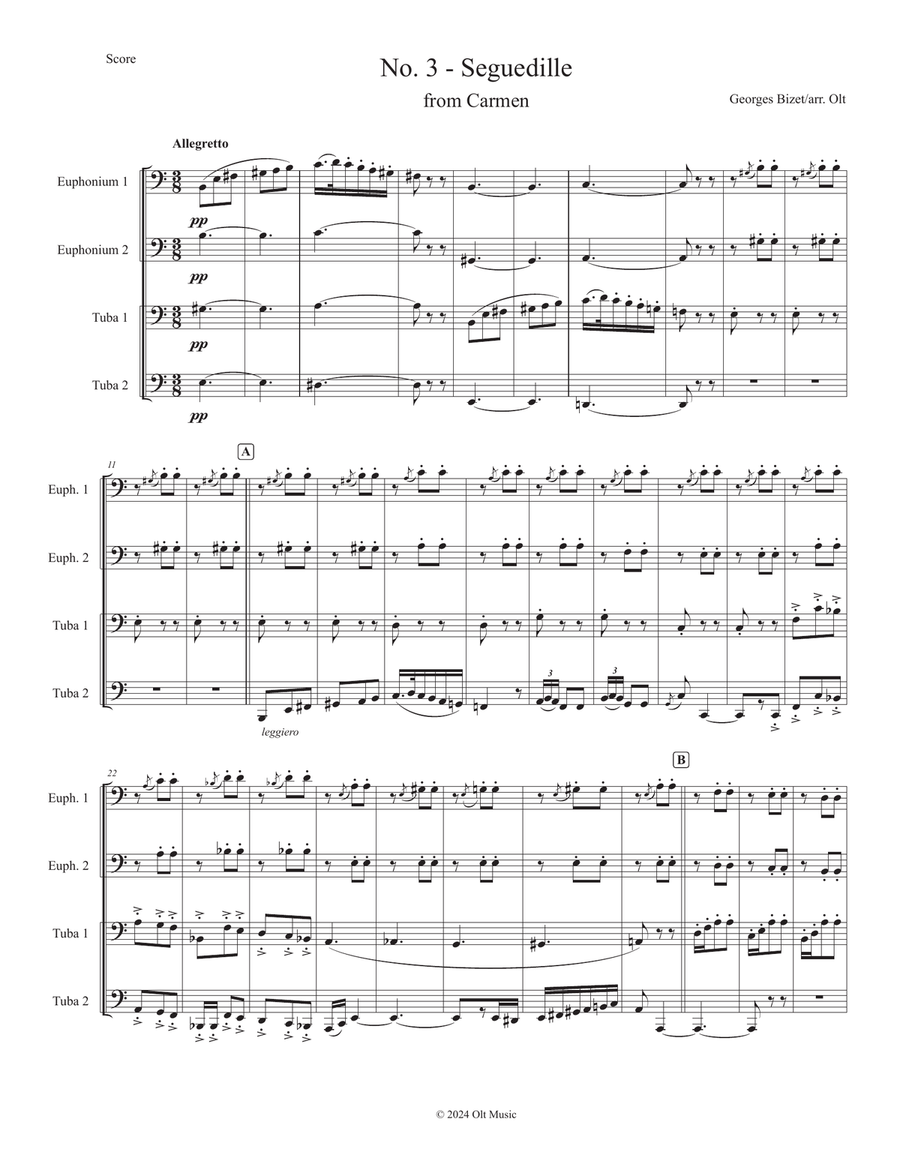 Seguedilla from Carmen Brass Ensemble scores gallery preview page 1