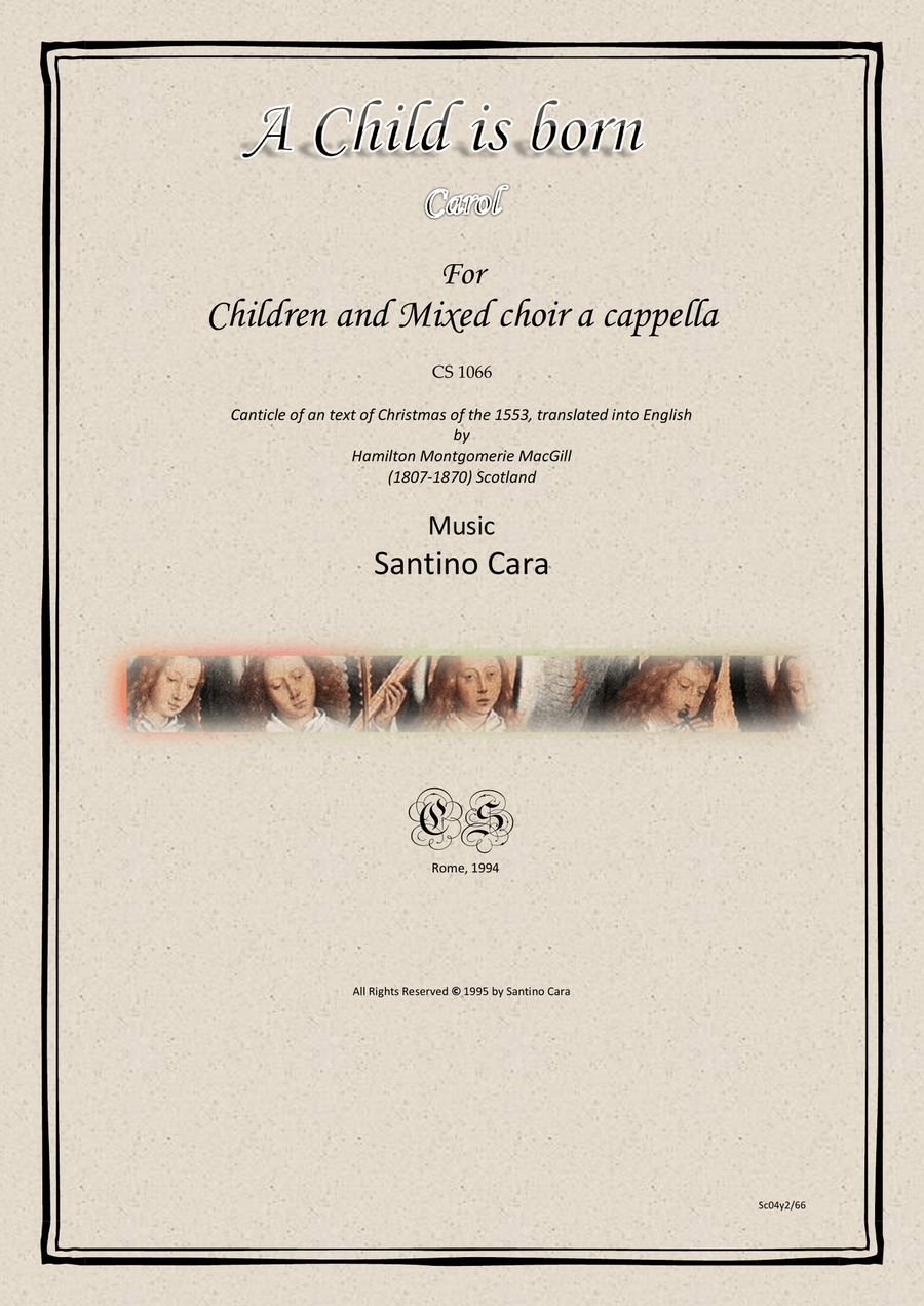 A Child is born - Carol for Children and mixed choir a cappella A Cappella scores gallery preview page 1