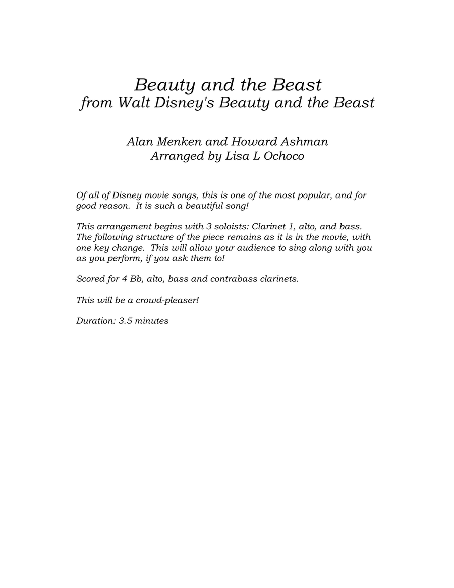 Beauty And The Beast Clarinet Choir scores gallery preview page 4