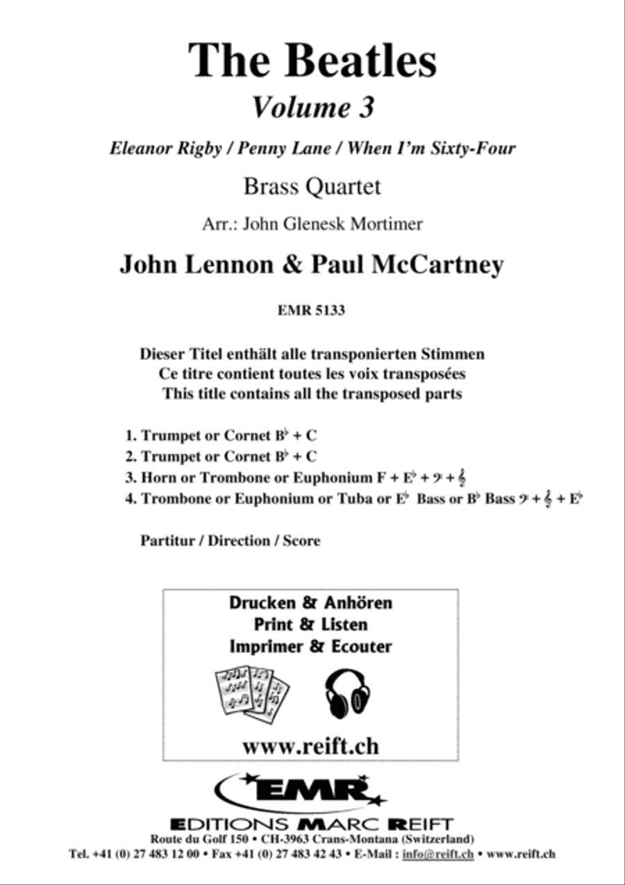 The Beatles Volume 3 Brass Quartet scores gallery preview page 2