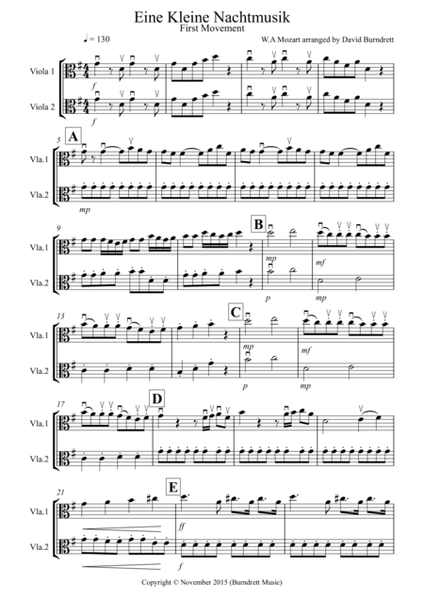 Eine Kleine Nachtmusik (1st movement) for Viola Duet image number null