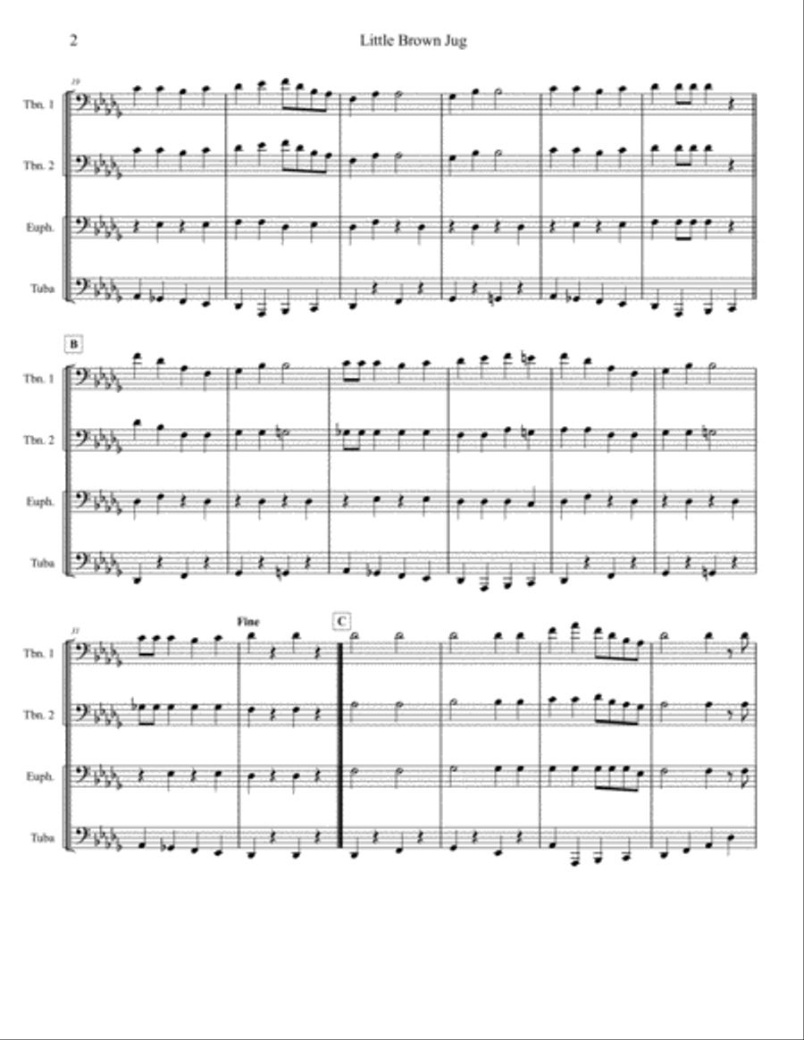Little Brown Jug - Low Brass Quartet Little Brown Jug - Low Brass Quartet Brass Quartet scores gallery preview page 2