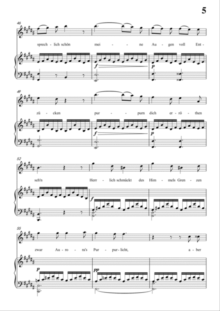 Schubert-Als ich sie errothen sah in B for Vocal and Piano Voice scores gallery preview page 6
