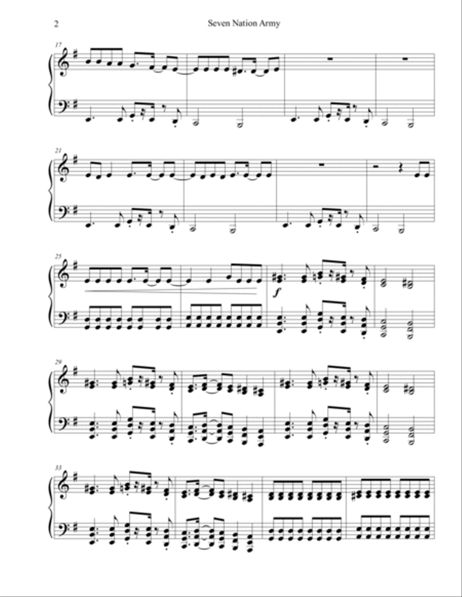 Seven Nation Army Seven Nation Army Easy Piano scores gallery preview page 2