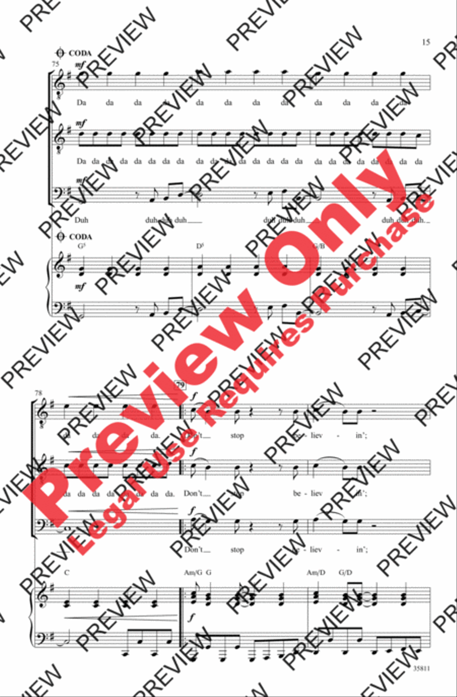 Don't Stop Believin' Men's Choir scores gallery preview page 15