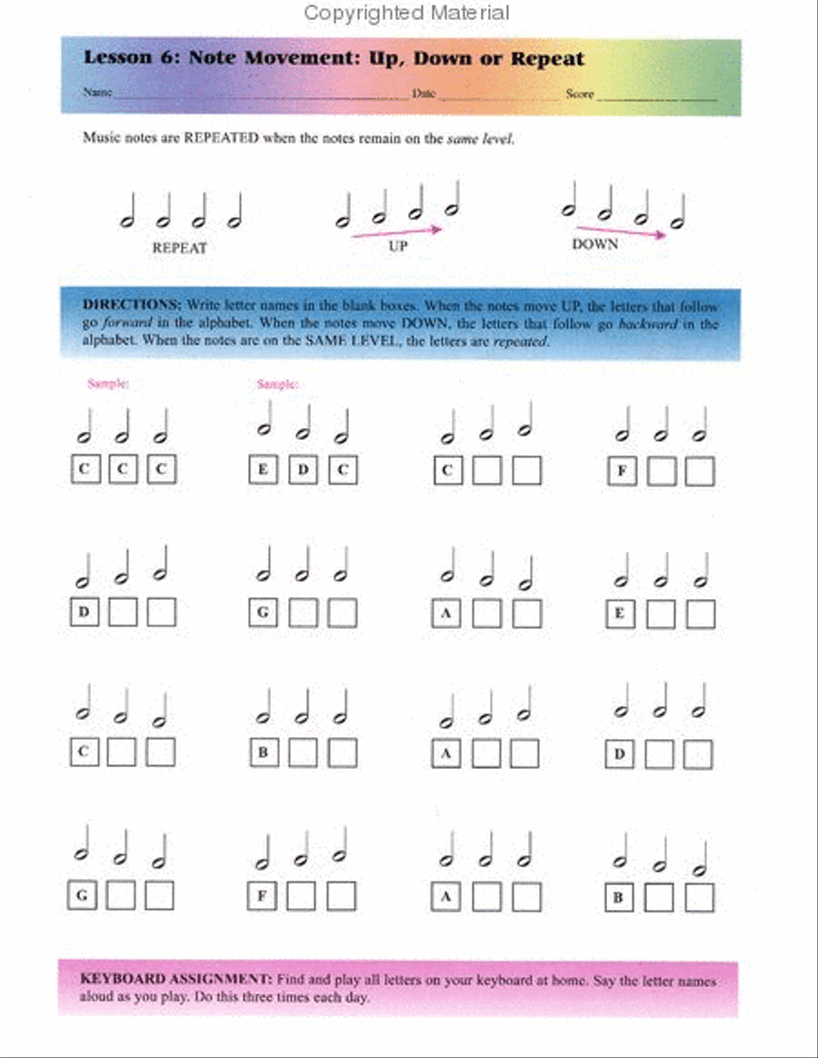 Theory Workbook – Primer Piano Method scores gallery preview page 3