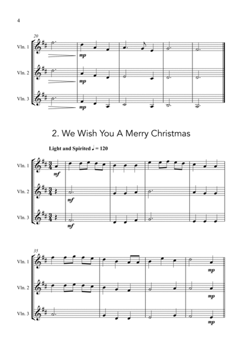 5 Easy Christmas Carols for Violin Trio image number null