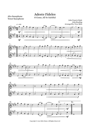 Adeste Fideles (O Come, All Ye Faithful) - sax duet (alto/tenor)