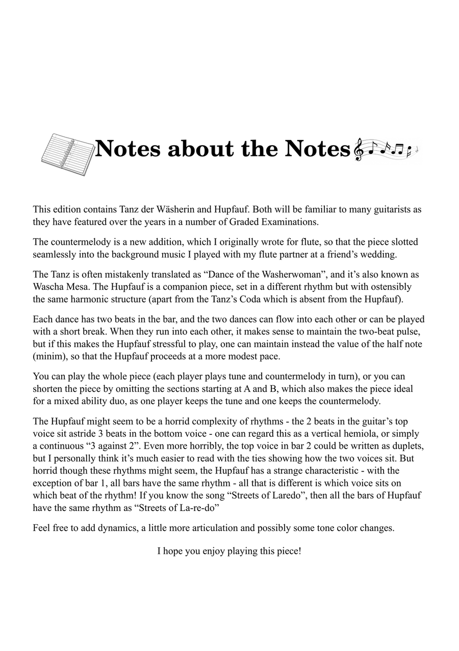 Tanz & Hupfauf (Dance of the Washerwoman+Hupfauf) - 2 guitars Acoustic Guitar scores gallery preview page 3