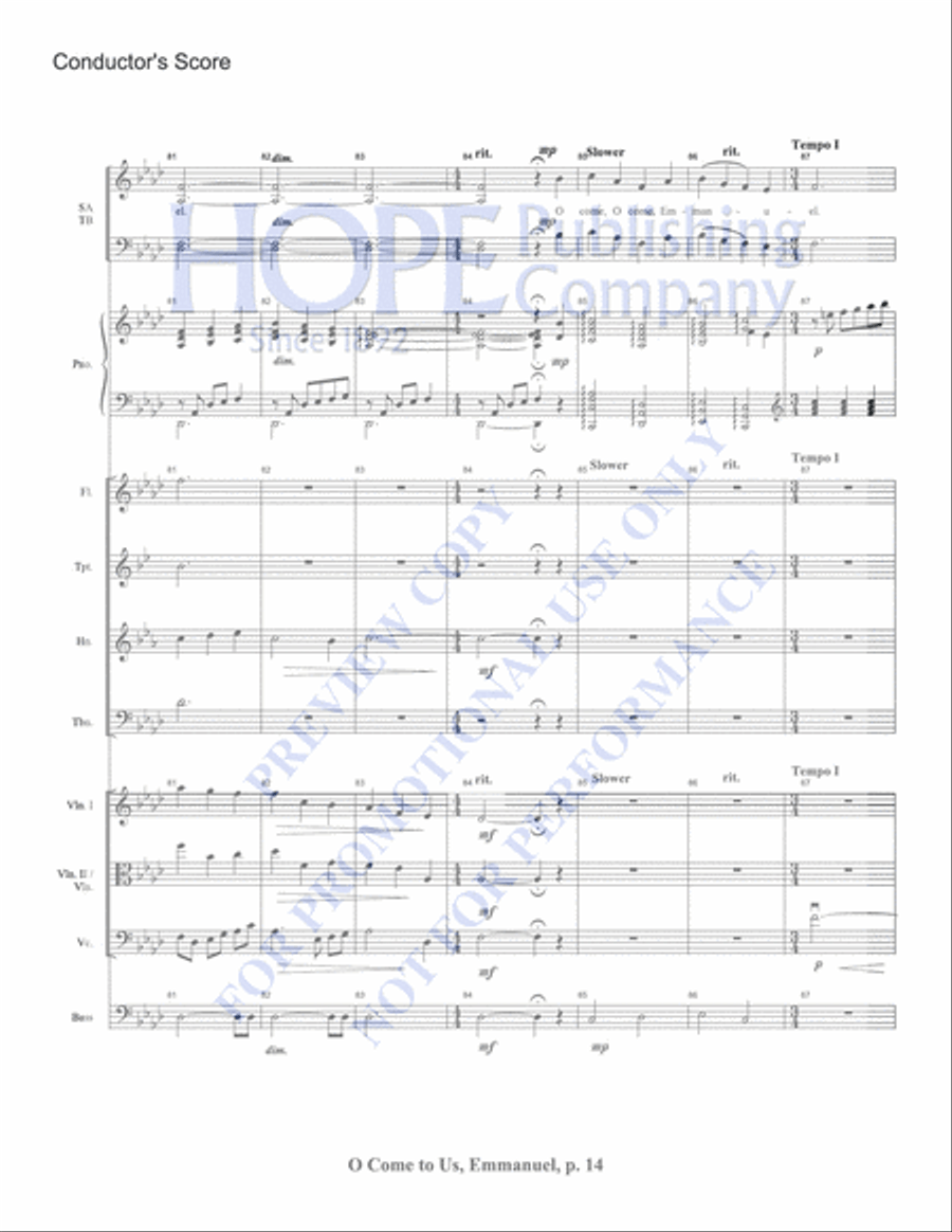 O Come to Us, Emmanuel Choir scores gallery preview page 14