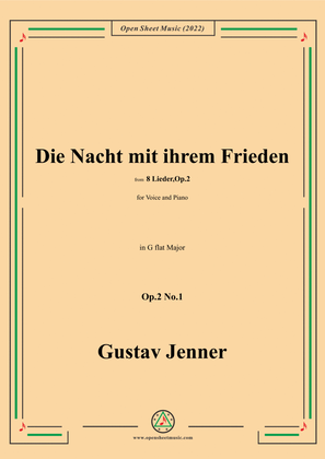 Book cover for Jenner-Die Nacht mit ihrem Frieden,in G flat Major,Op.2 No.1