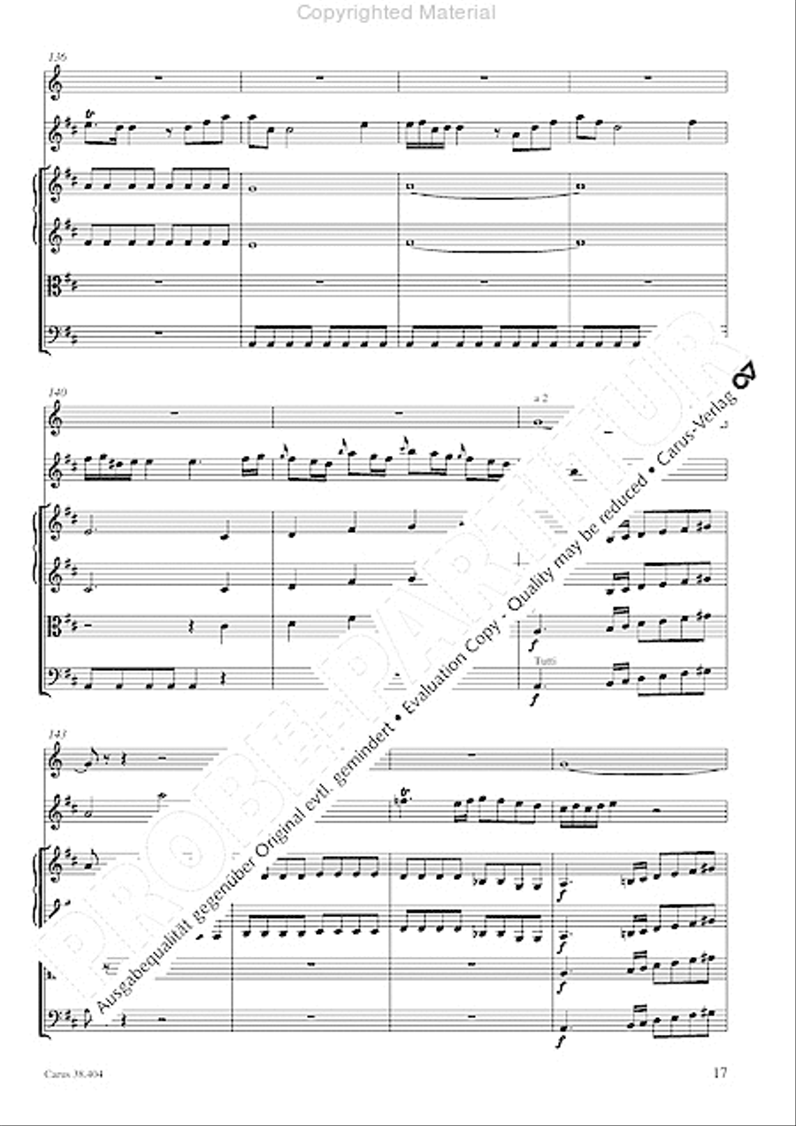 Concerto for Flute in D major (Concerto per il Flauto traverso in D / Flotenkonzert in D) Flute Solo scores gallery preview page 19
