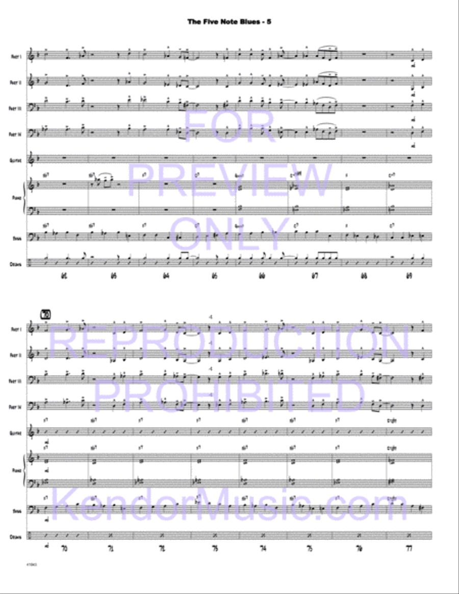 Five Note Blues, The Jazz Ensemble scores gallery preview page 12
