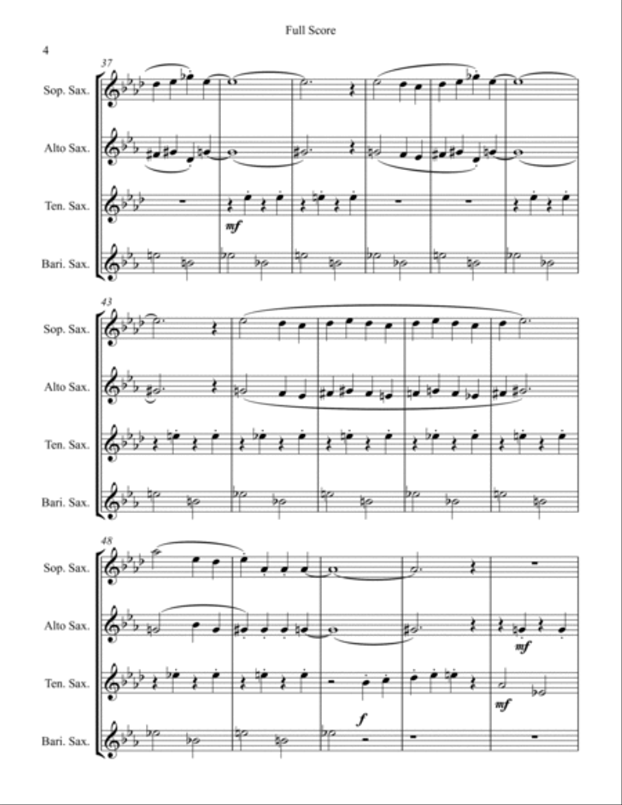 Luck Be A Lady Saxophone Quartet scores gallery preview page 4