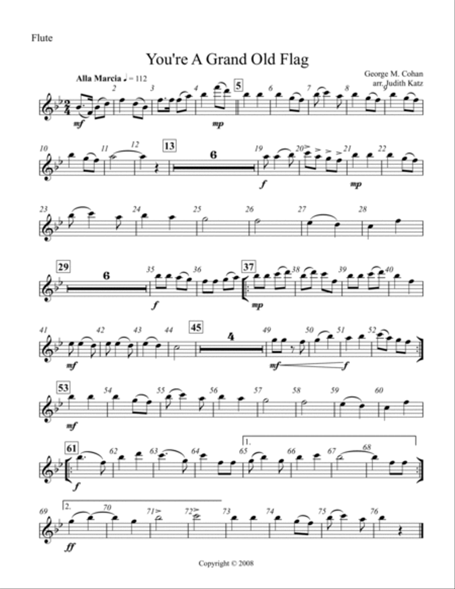You're A Grand Old Flag You're A Grand Old Flag Woodwind Quintet scores gallery preview page 4