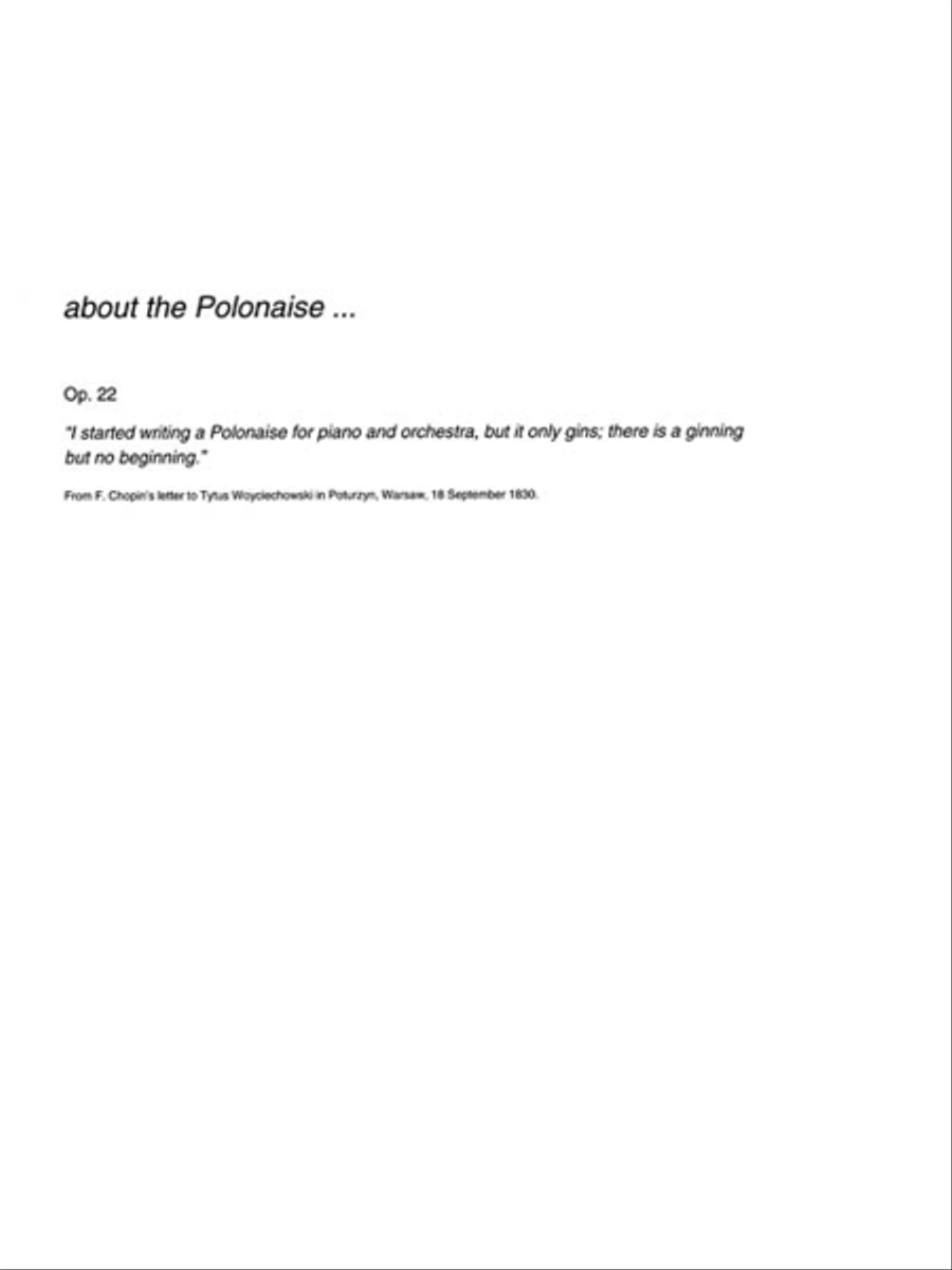 Grande Polonaise in E Flat Major Op. 22 for Piano and Orchestra Orchestra scores gallery preview page 2