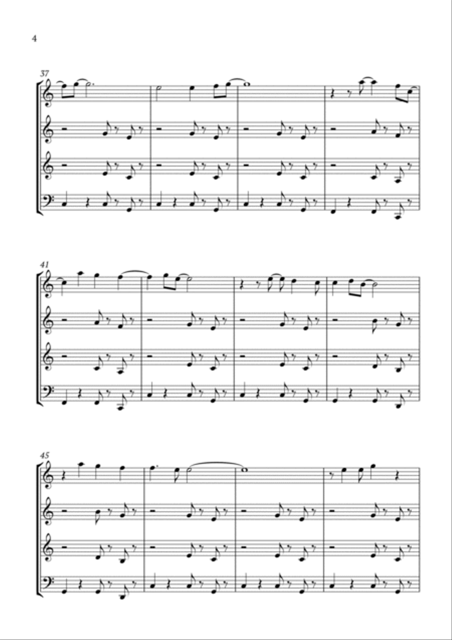 Kiss The Girl Woodwind Quartet scores gallery preview page 4