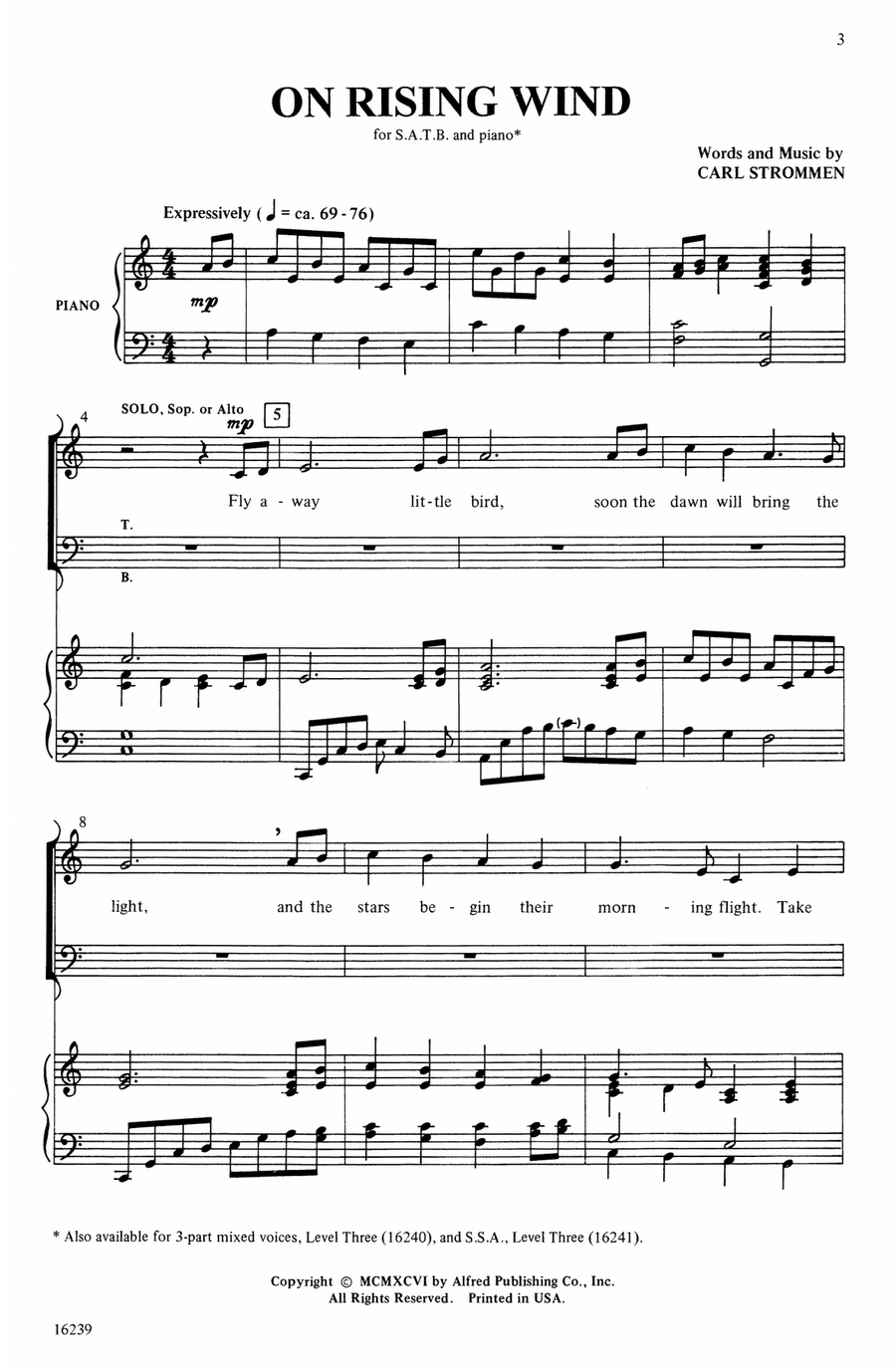 On Rising Wind by Carl Strommen Choir - Digital Sheet Music