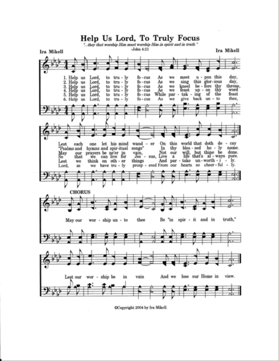 Help Us Lord to Truly Focus 4-Part scores gallery preview page 1