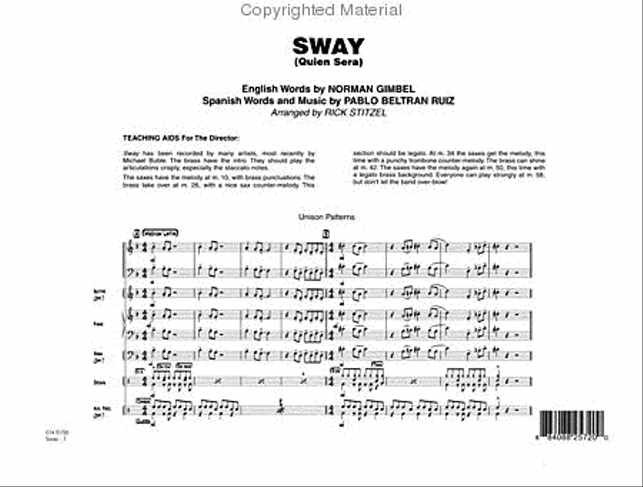 Sway (Quien Será) Jazz Ensemble scores gallery preview page 2