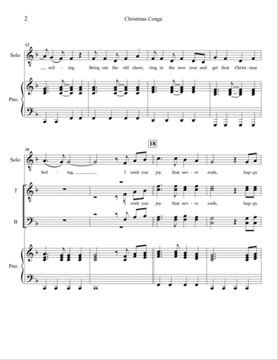 Christmas Conga TTBB scores gallery preview page 2