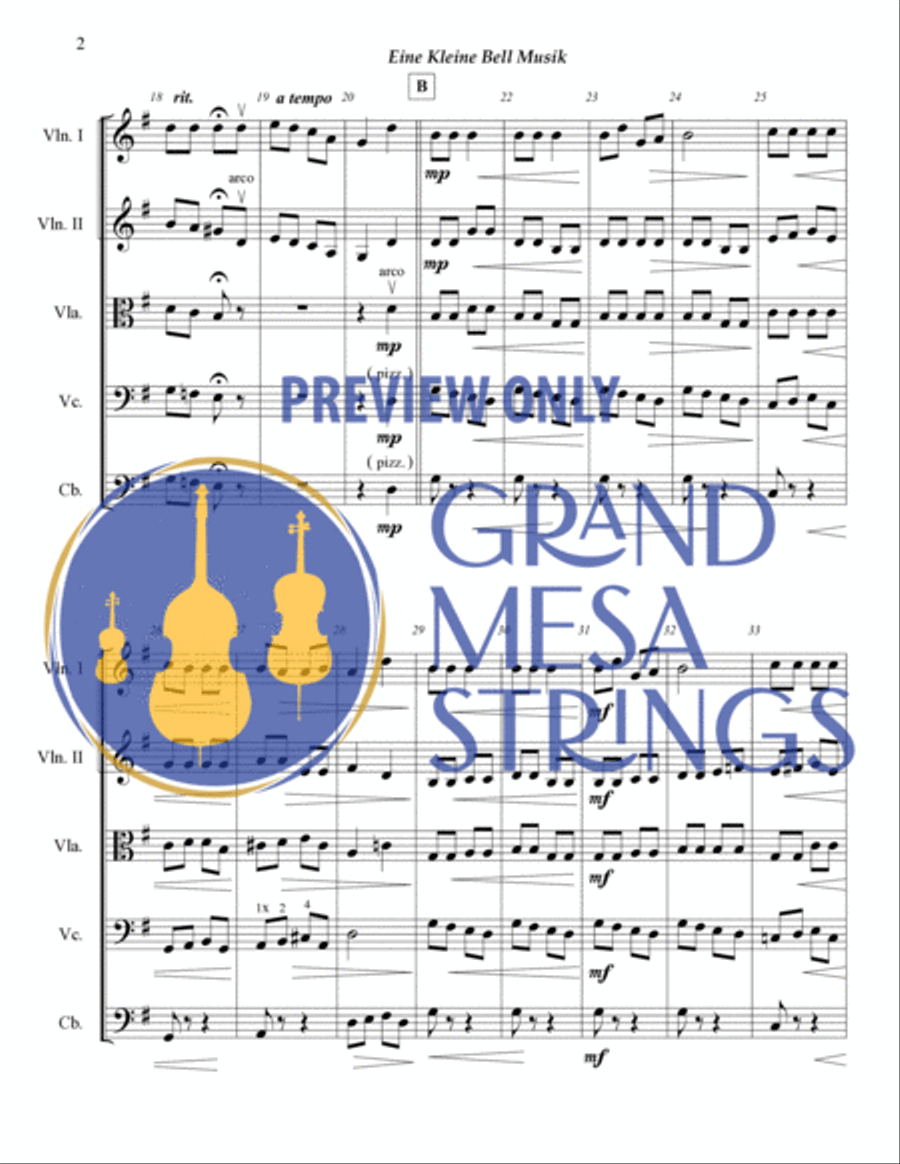 Eine Kleine Bell Musik String Orchestra scores gallery preview page 3