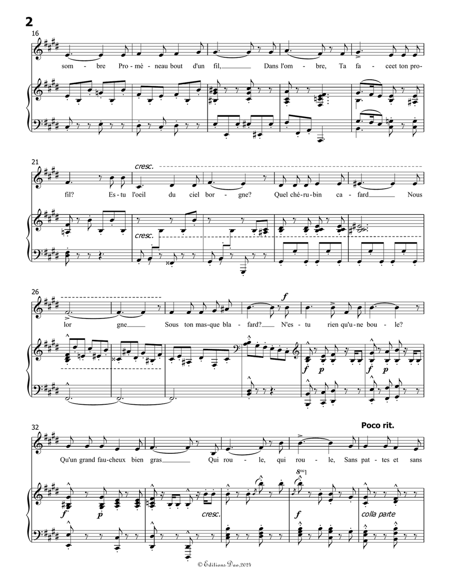 Ballade à la lune, by Edouard Lalo, in E Major Piano, Vocal scores gallery preview page 4