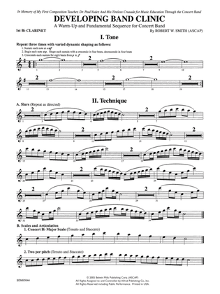Developing Band Clinic (A Warm-Up and Fundamental Sequence for Concert Band): 1st B-flat Clarinet