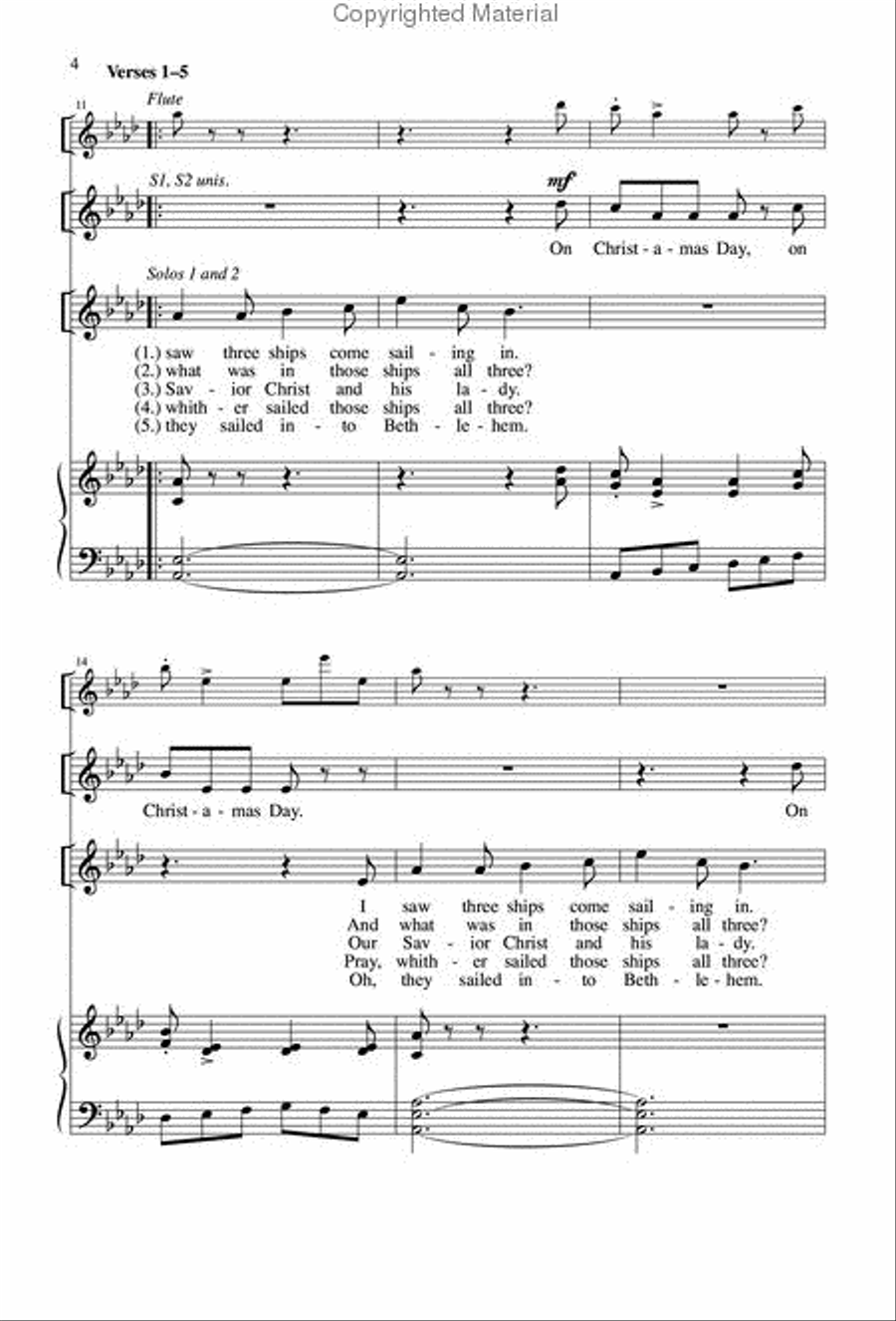 I Saw Three Ships I Saw Three Ships 2-Part scores gallery preview page 3