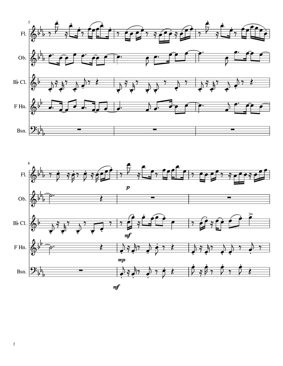 Fireflies Woodwind Quintet scores gallery preview page 2