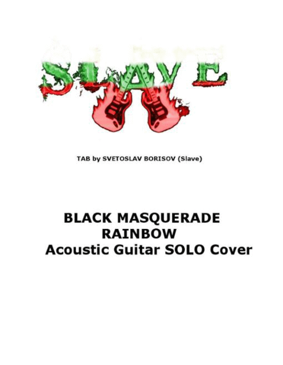 BLACK MASQUERADE - Rainbow ACOUSTIC SOLO cover Acoustic Guitar scores gallery preview page 1
